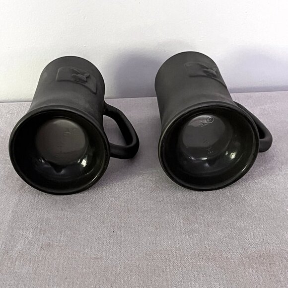 Playboy Bunny Club Set of 2 VINTAGE 1960s Beer Mug Tankard Black Matte - Picture 2 of 5